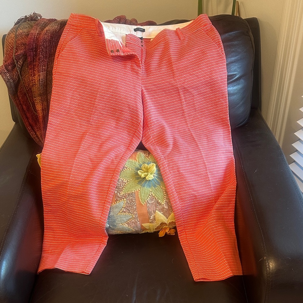 J. Crew Women's Red Cropped Pants